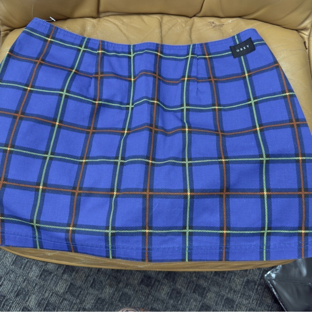 Obey Blue Black Mini Pencil Skirt / NWOT